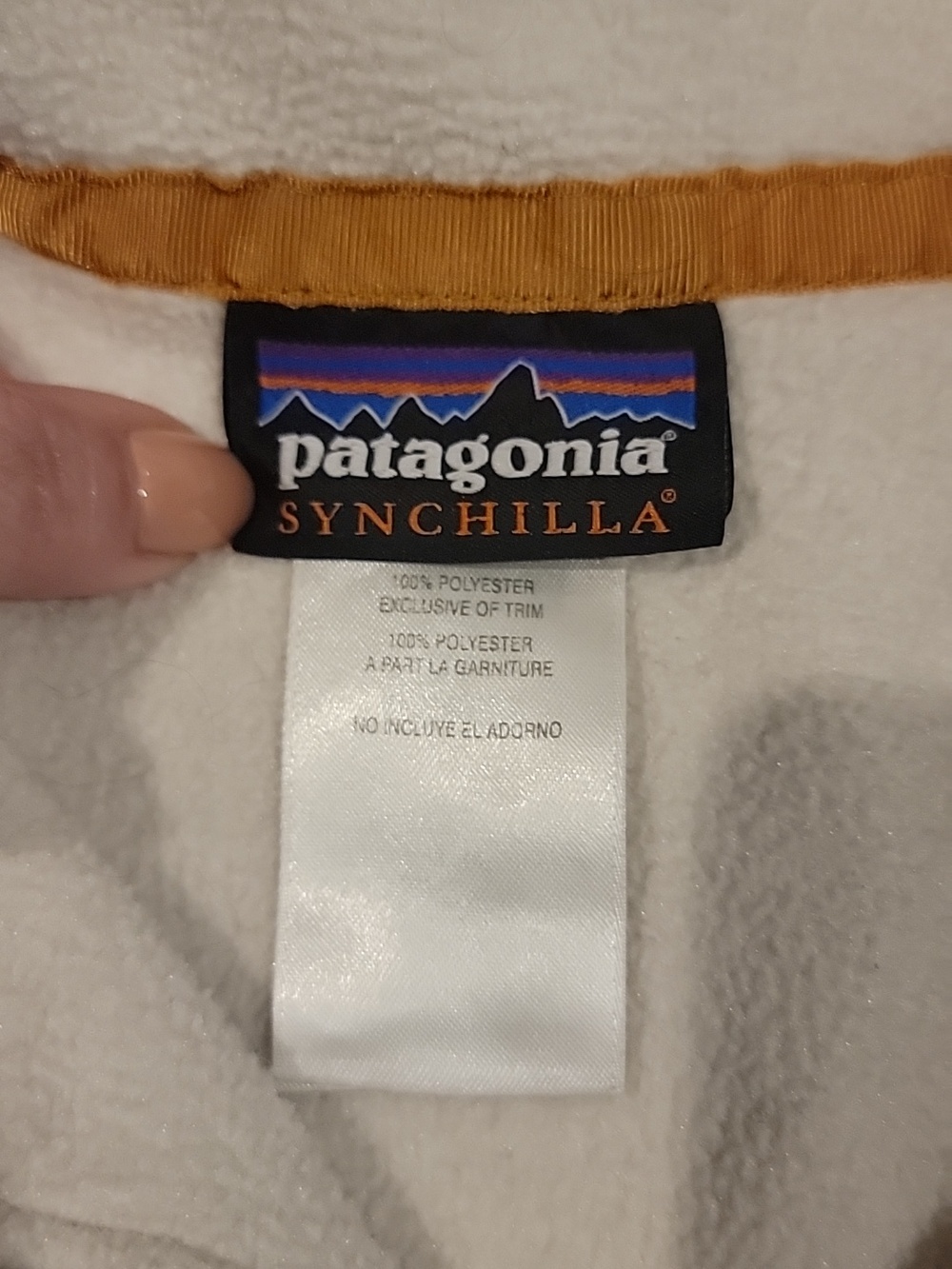 Patagonia Women's White and Tan Snap-T Fleece Pullover~Size XS - Picture 3 of 9